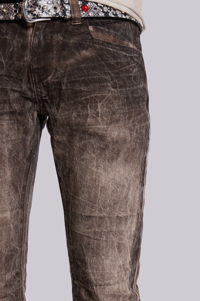 Brown Creased Drift Jeans