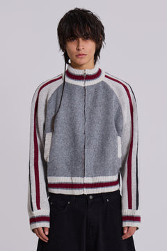 Grey Team 85 Knitted Bomber Jacket – view 1
