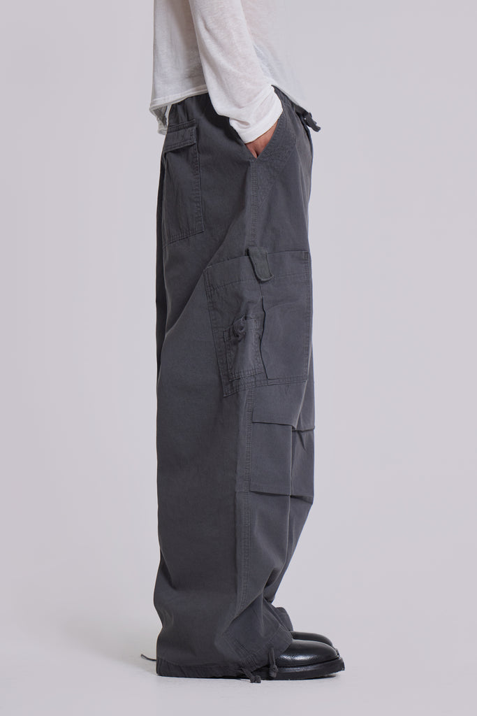 Vintage Grey Parachute Cargo Pants