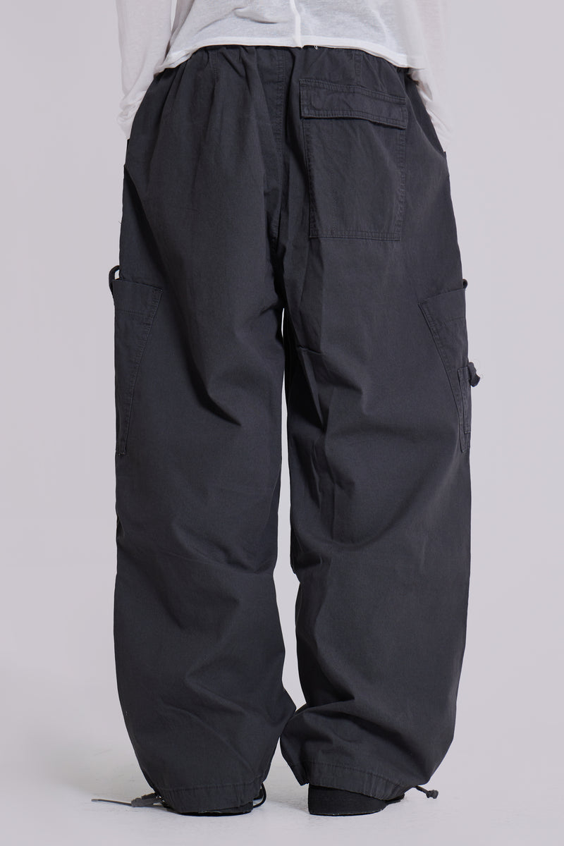 Vintage Grey Parachute Cargo Pants