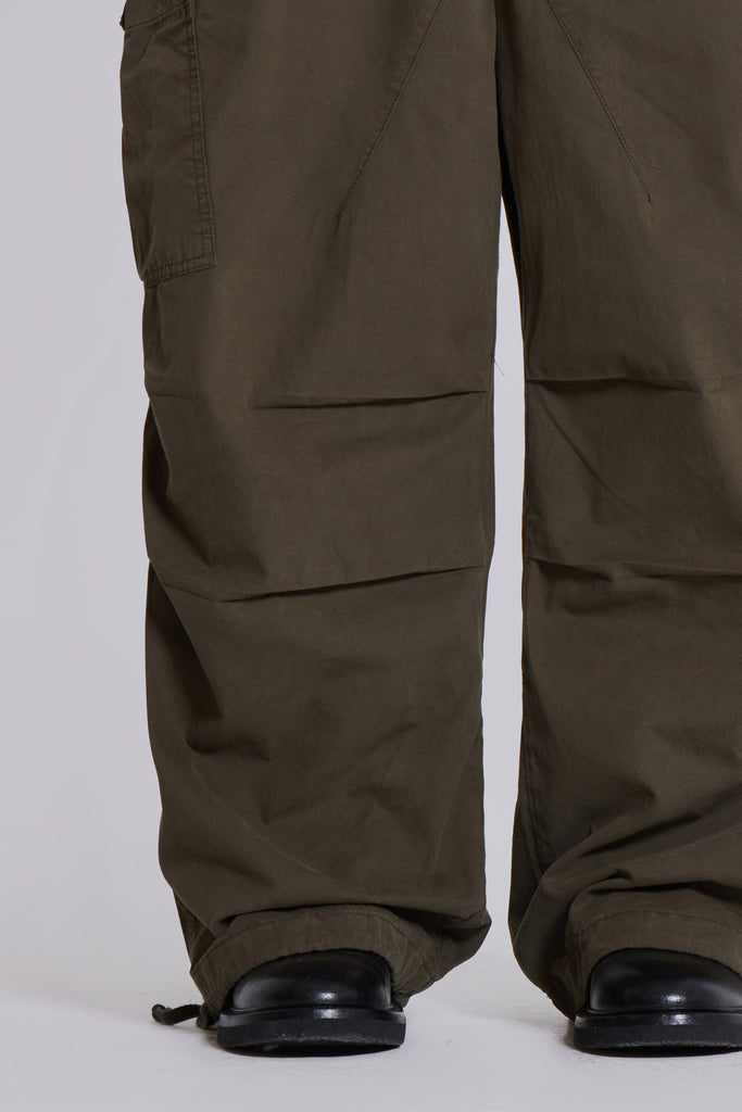 Khaki Parachute Cargo Pants