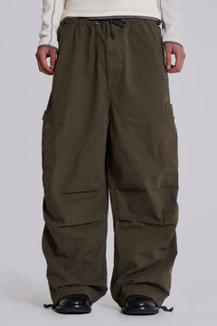 Khaki Parachute Cargo Pants – view 1