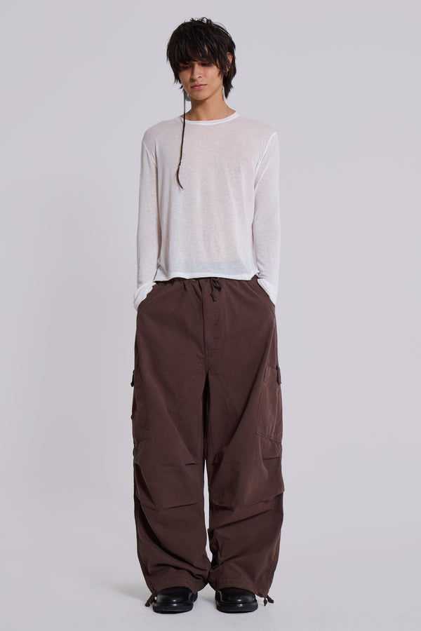 Brown Parachute Cargo Pants