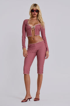 Freda Gingham Swim Cardigan Top – view 2