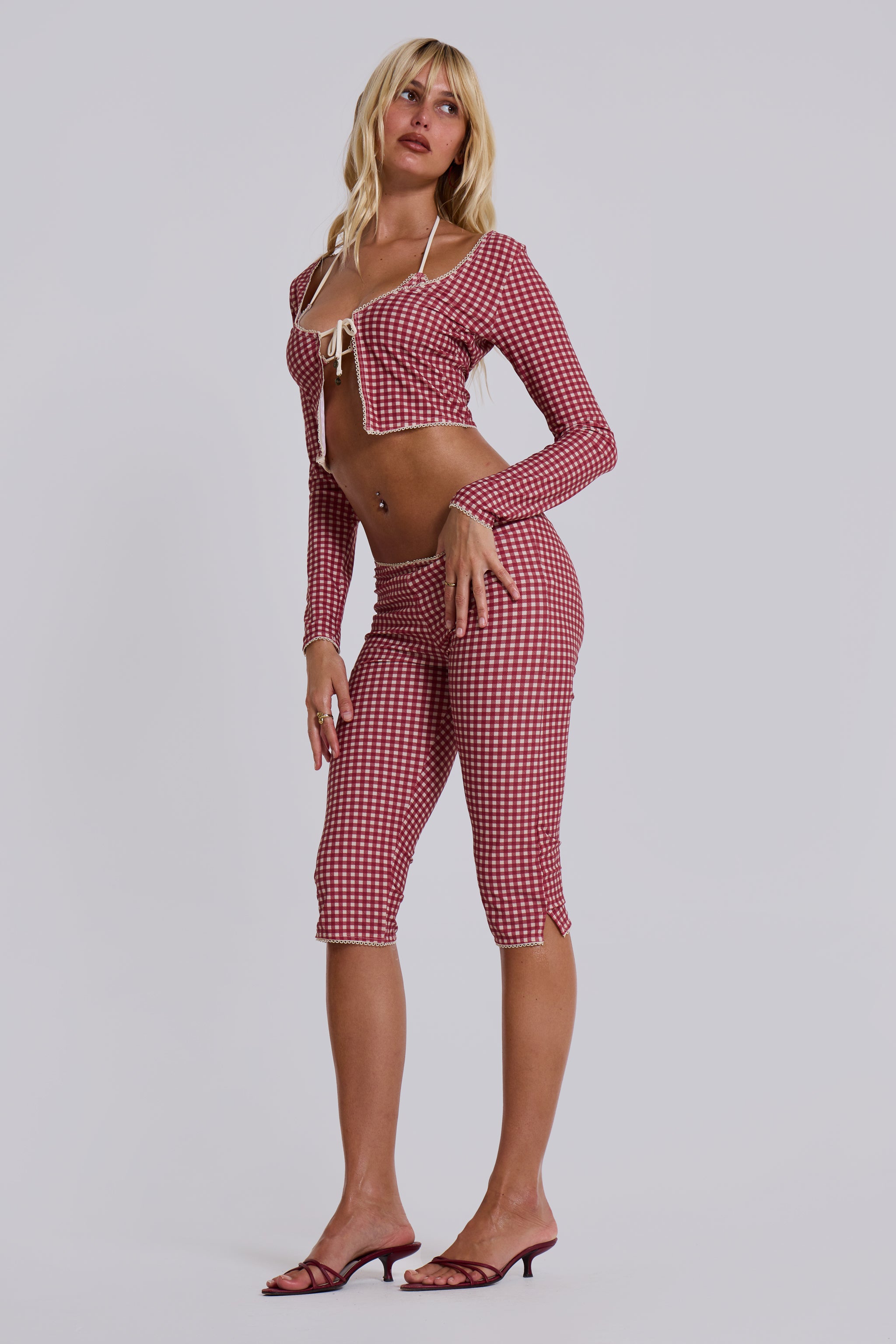 Freda Gingham Swim Capri Trousers