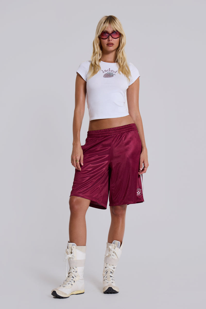 Burgundy Alyx Longline Football Shorts