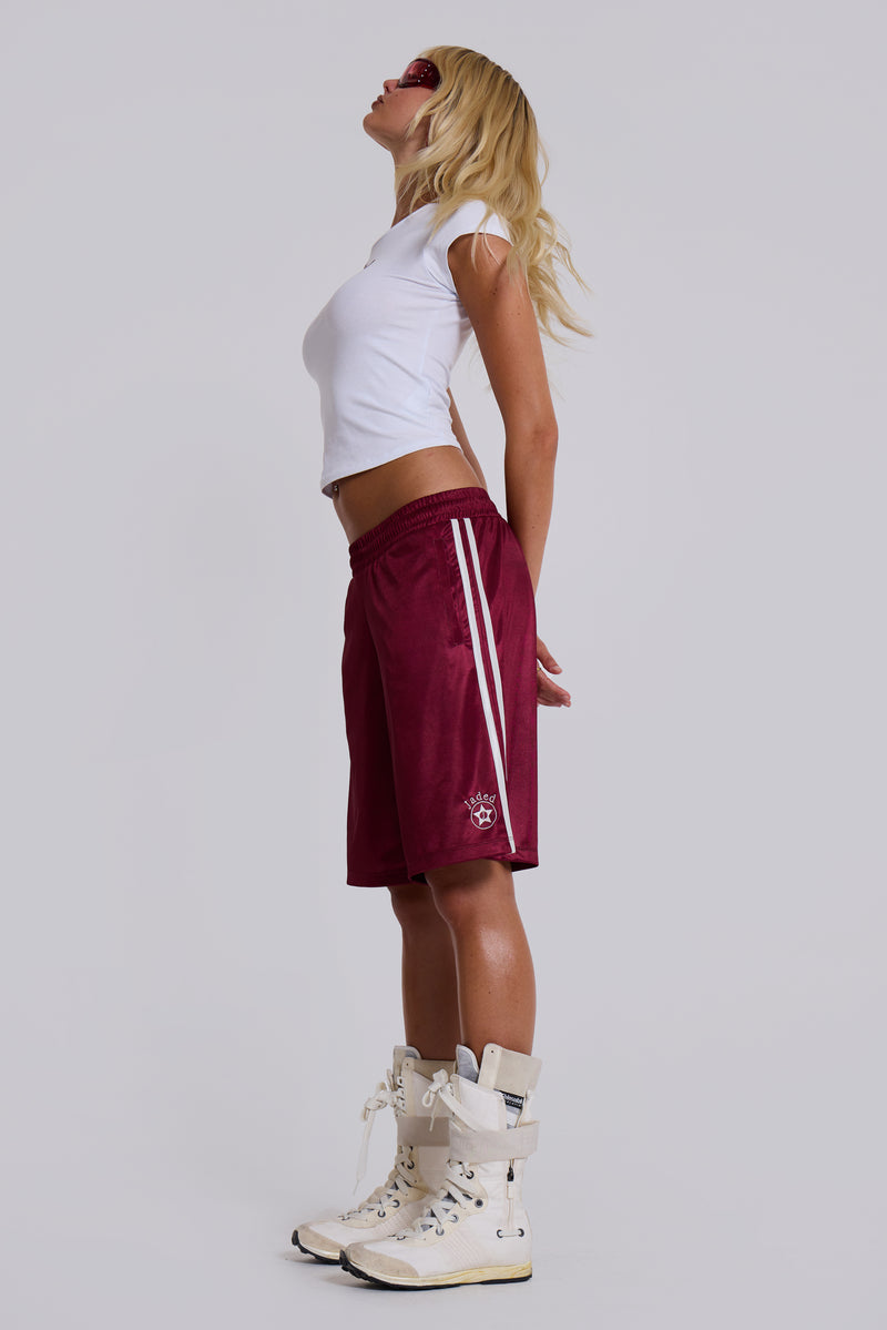 Burgundy Alyx Longline Football Shorts