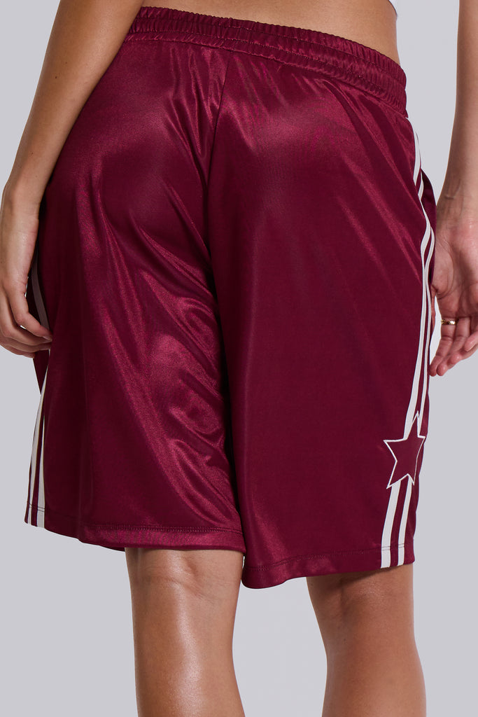 Burgundy Alyx Longline Football Shorts