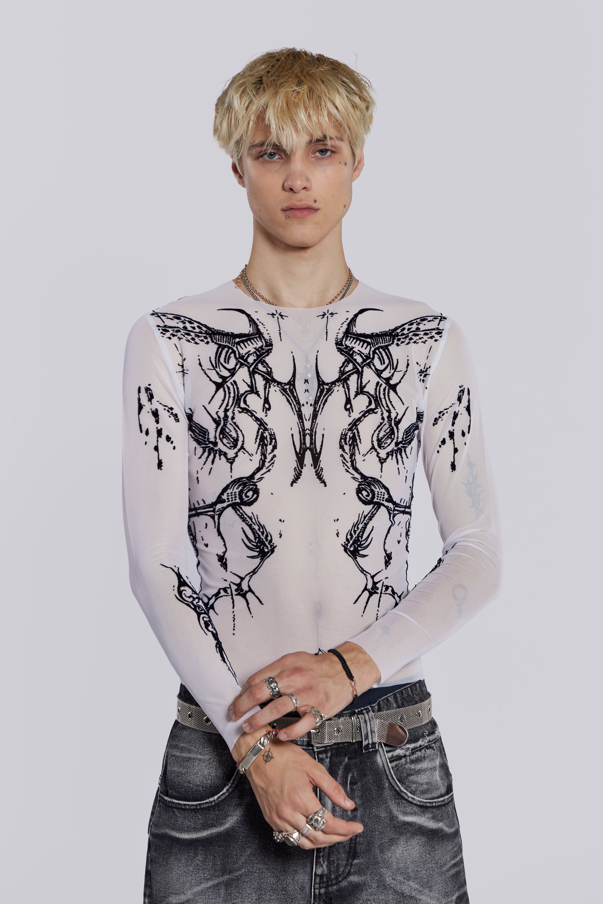 White Wings Mesh Top