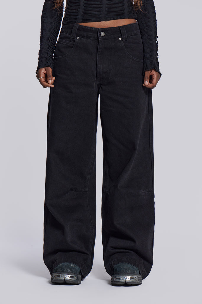 Solid Black Colossus Jeans | Jaded London