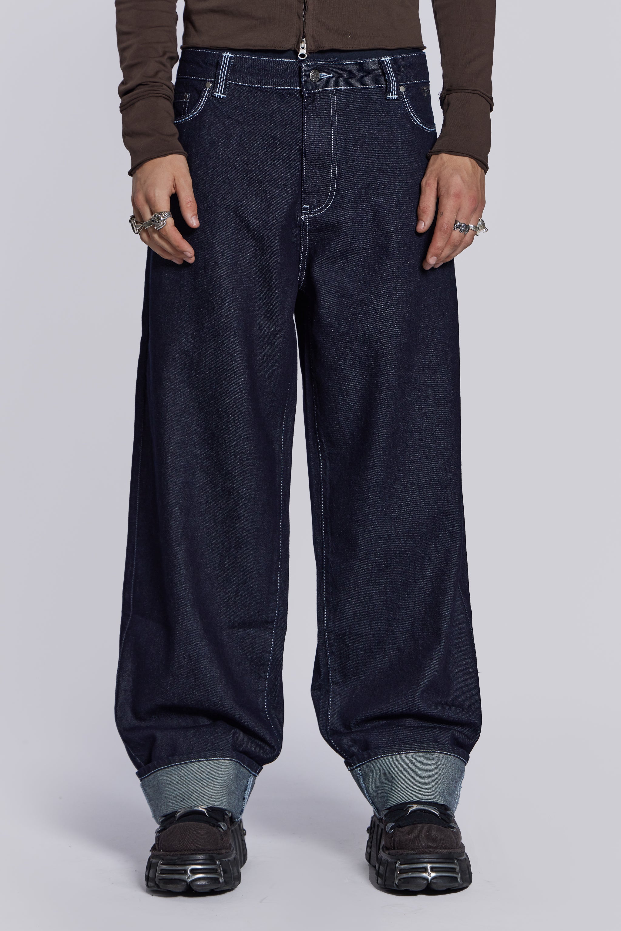 Shop Sonic Embroidered Baggy Jeans | Jaded London | Clothing