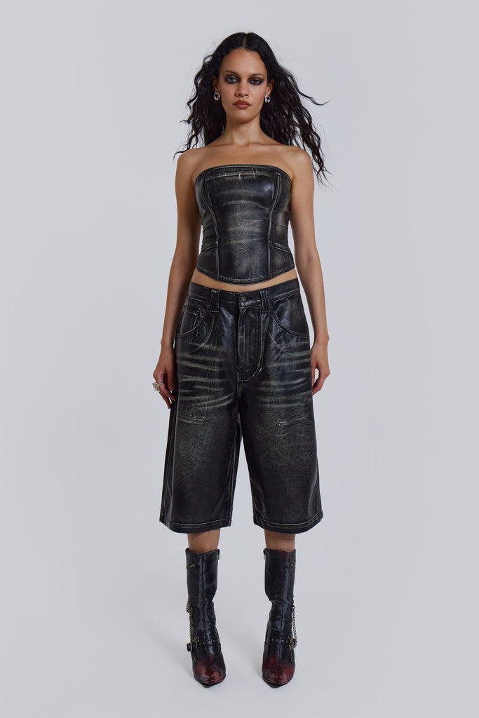 Buy Jaded London Distressed Faux Leather Corset online