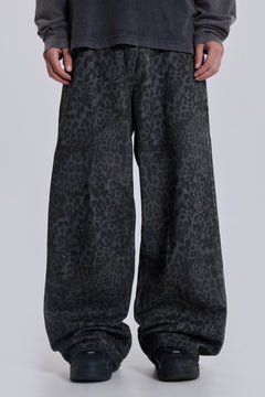 Charcoal Leopard Fade Colossus Jeans - W26 / Grey