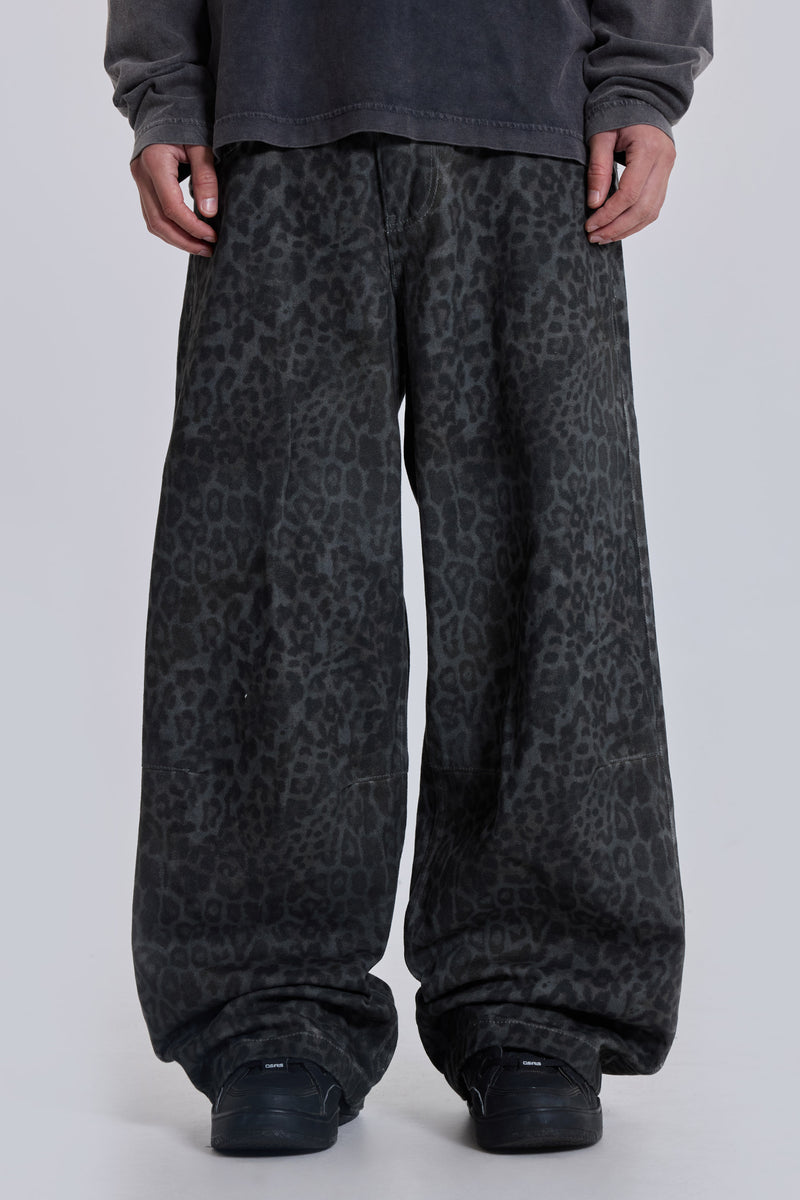 Charcoal Leopard Fade Colossus Jeans