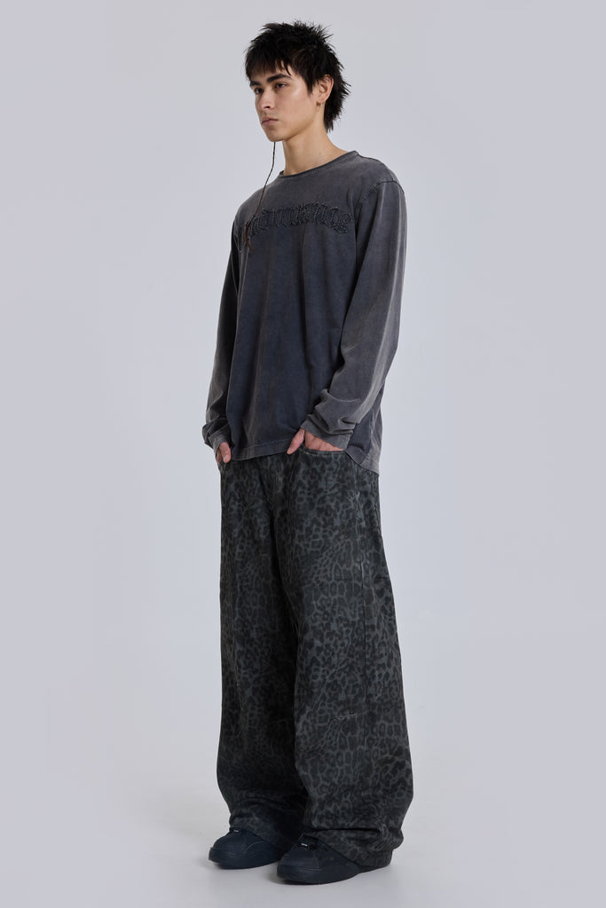 Charcoal Leopard Fade Colossus Jeans