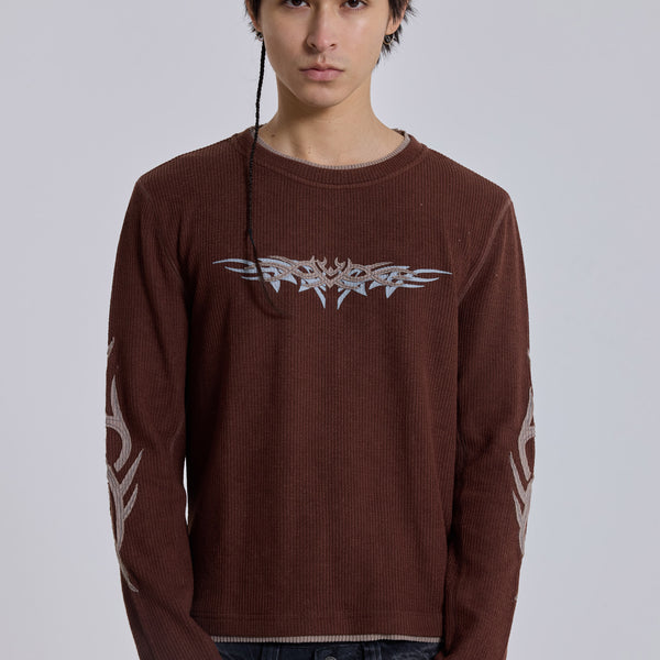 Brown Tattoo Applique Tee | Jaded London | Clothing