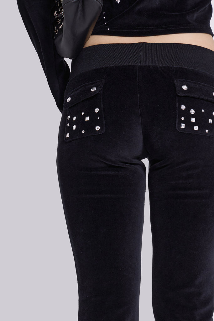 Superset Studded Velour Bootcut Trousers