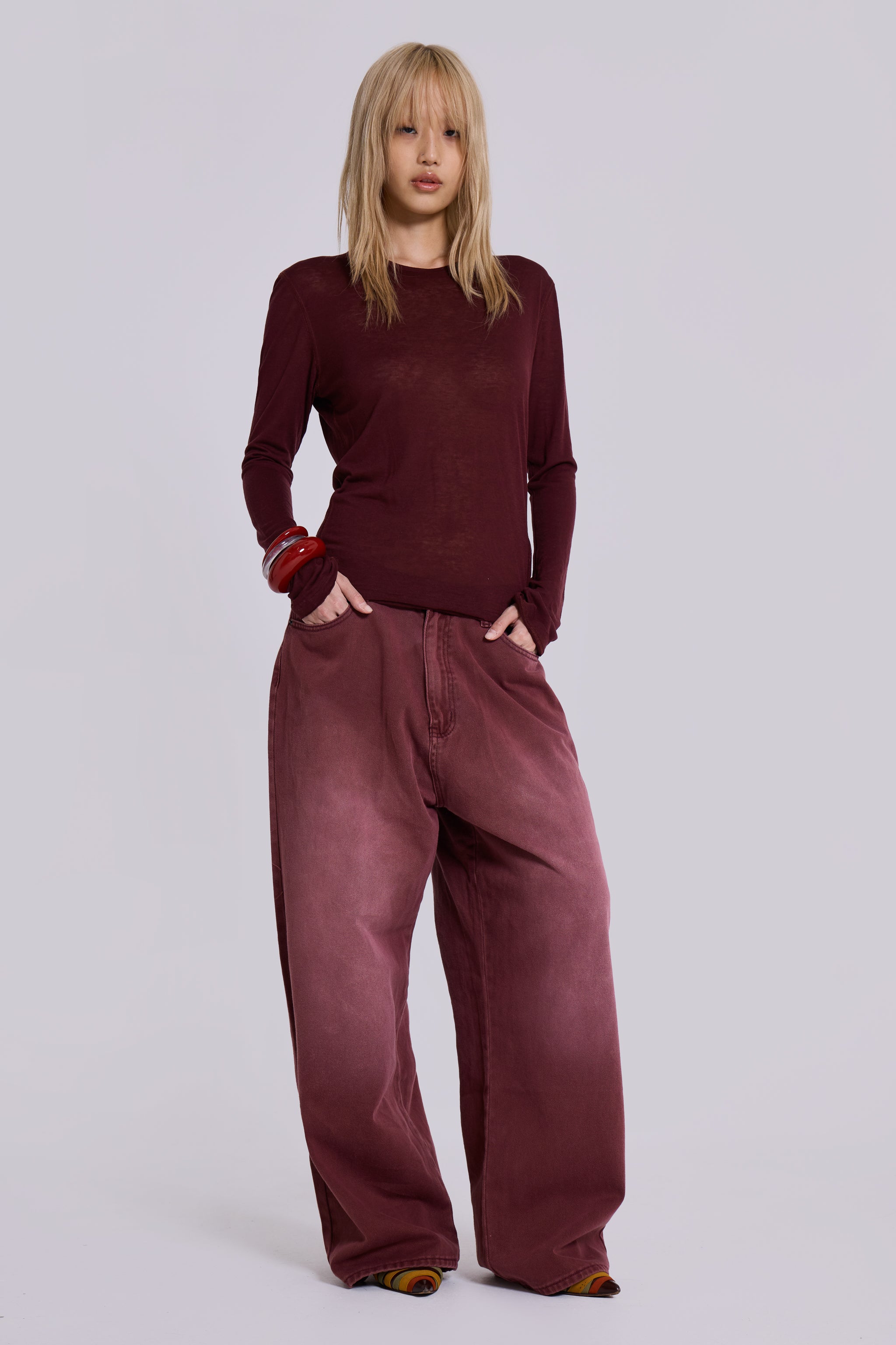 JEANS NO.15 burgundy