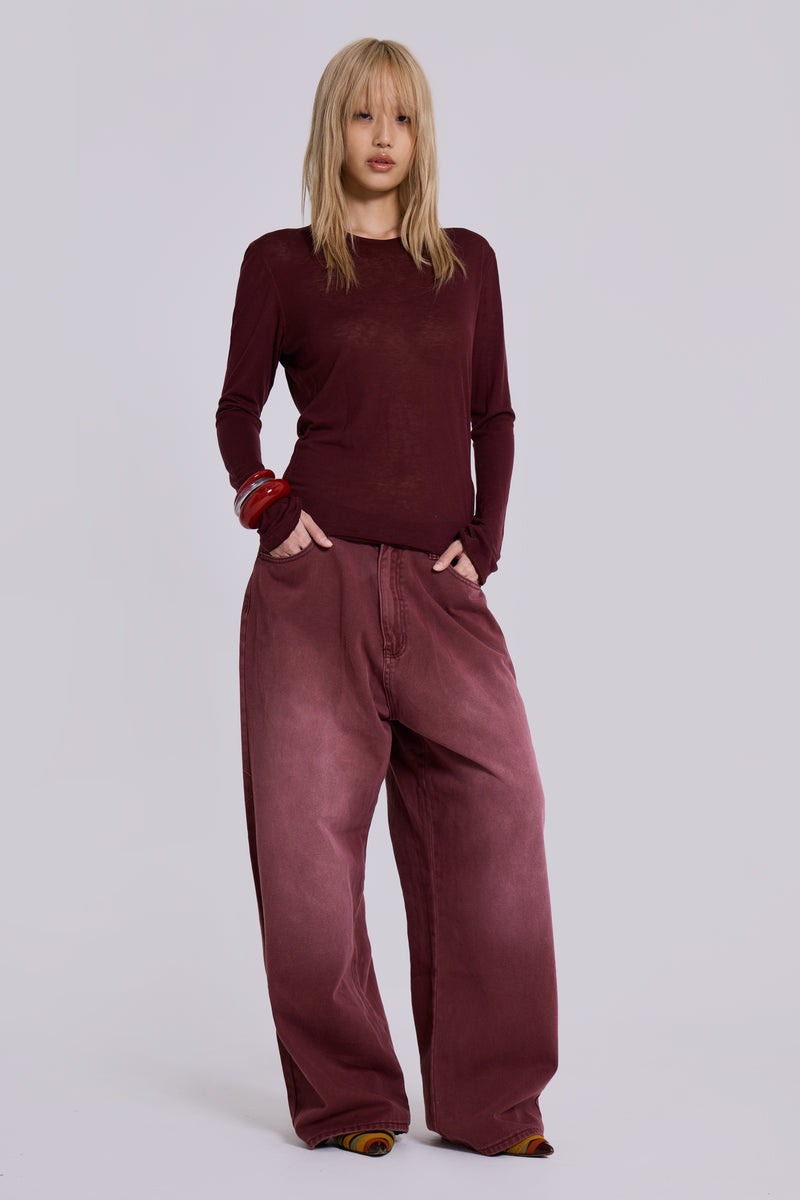 Burgundy Mist Long Sleeve Top