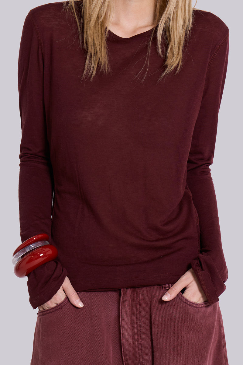 Burgundy Mist Long Sleeve Top