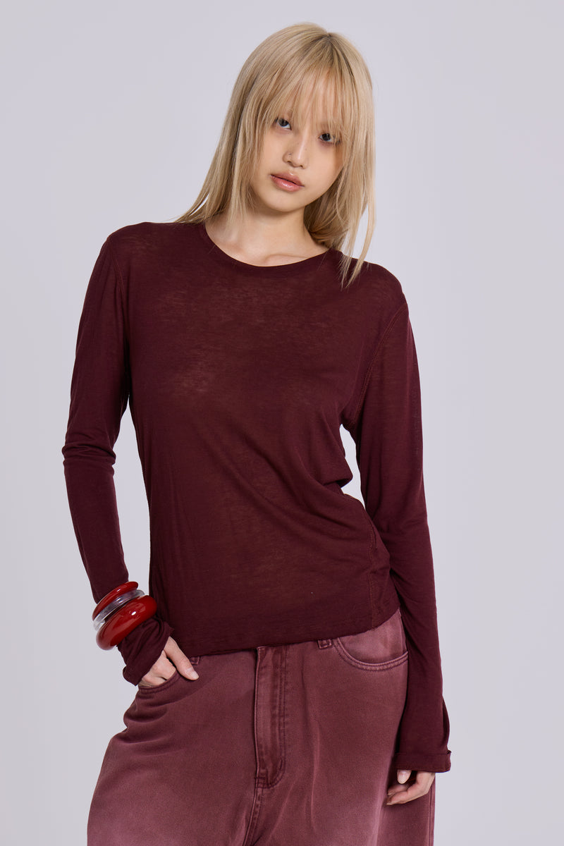 Burgundy Mist Long Sleeve Top