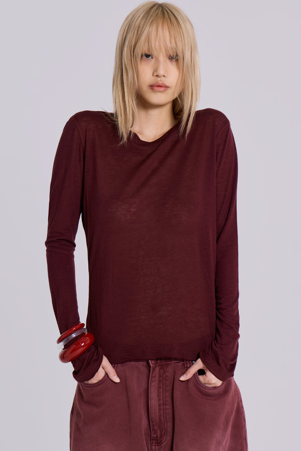 Burgundy Mist Long Sleeve Top