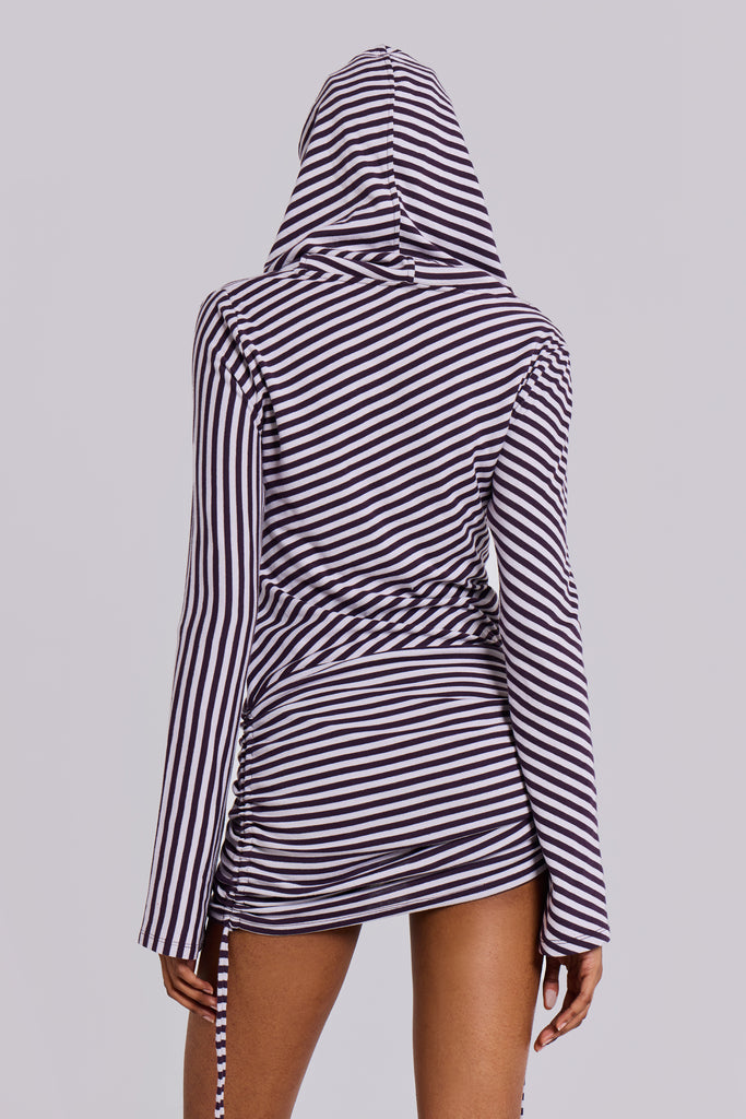 Jordyn Hooded Stripe Mini Dress