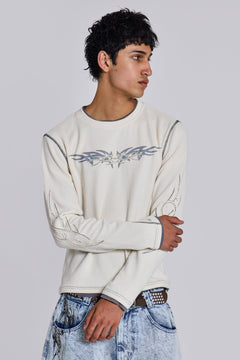 Off White Tattoo Applique Tee - XS / White