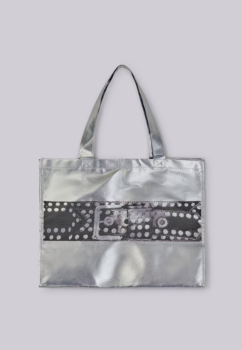 Belted Silver Bag