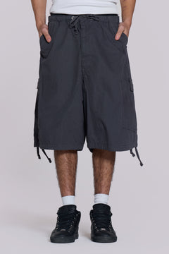 Vintage Grey Parachute Cargo Shorts - XXS / Grey