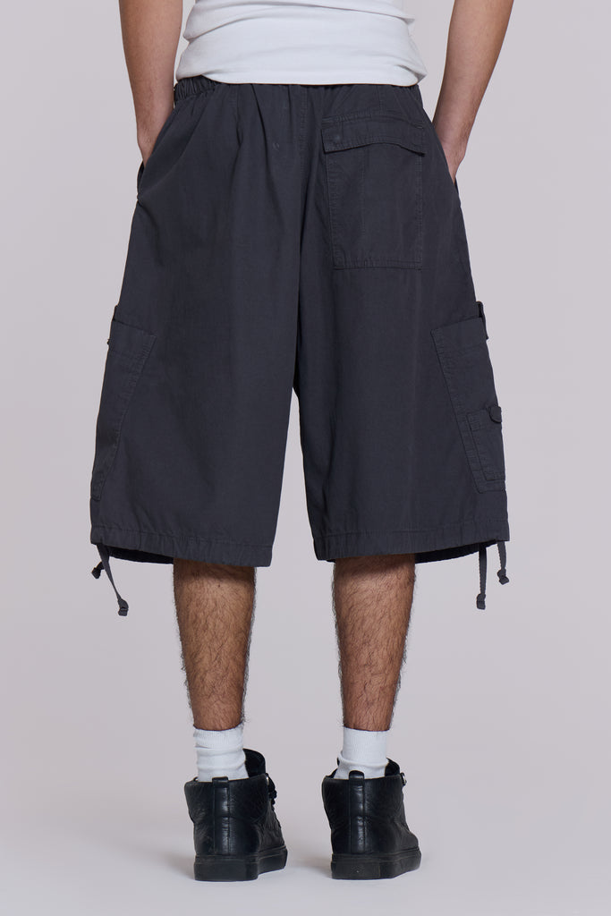 Vintage Grey Parachute Cargo Shorts