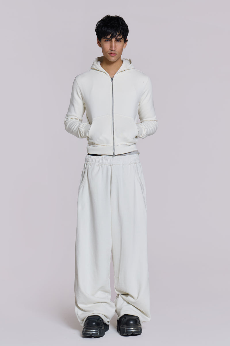 White Baggy Monster Joggers