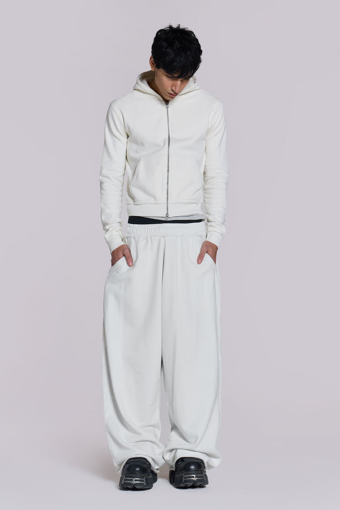 White Baggy Monster Joggers