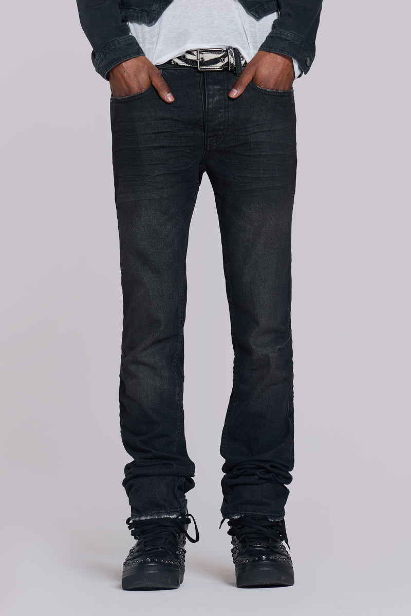 Washed Black Drain Jeans