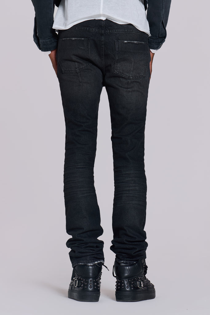 Washed Black Drain Jeans