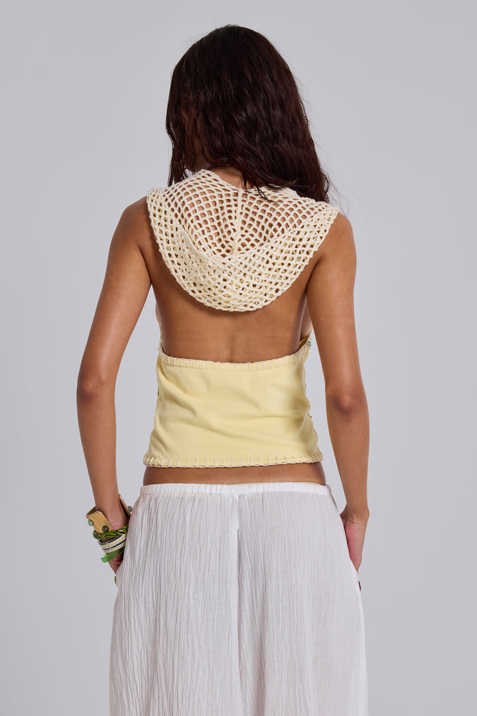 Zelya Beaded Crochet Halter Top | Jaded London | Clothing