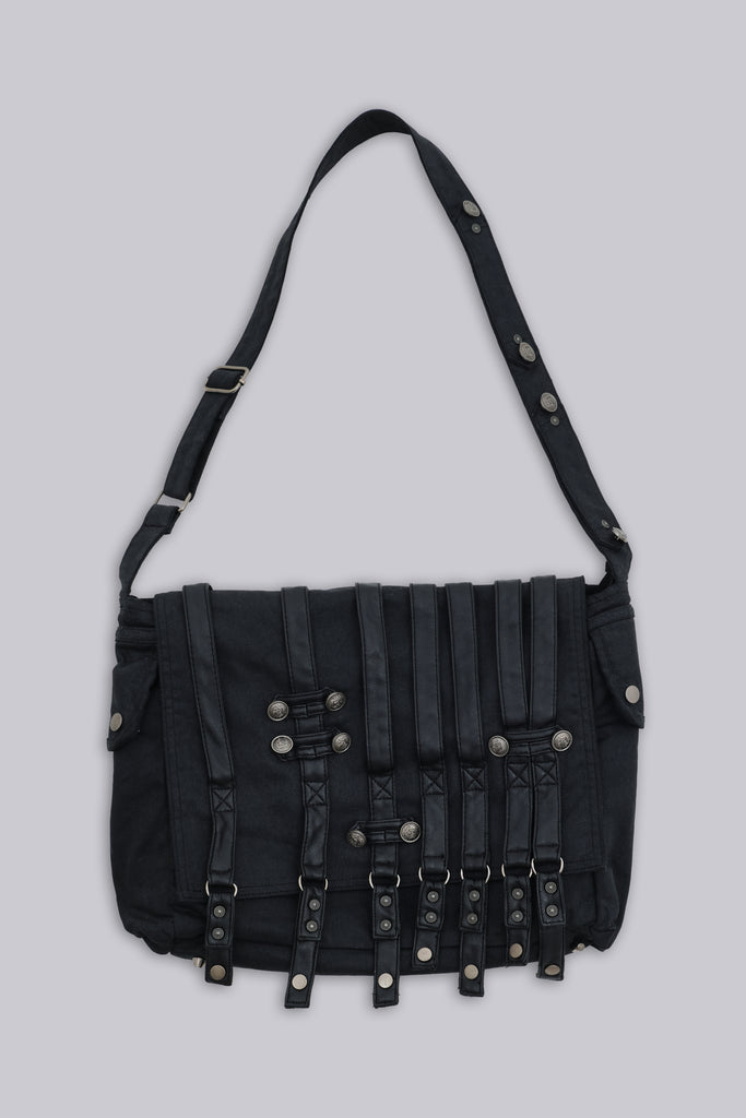 【JADED LONDON】Ritual Messenger Bag/スタッズ Drummer Coated Denim Satchel Bag | Jaded London | Clothing