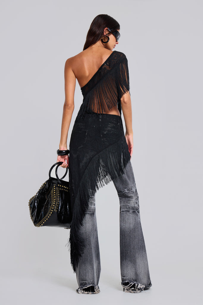 vivienne lace fringe dress Vivienne Lace Fringe Dress Jaded London