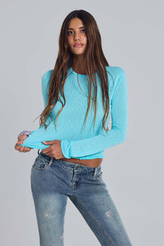 Turquoise Mist Long Sleeve Top – view 1