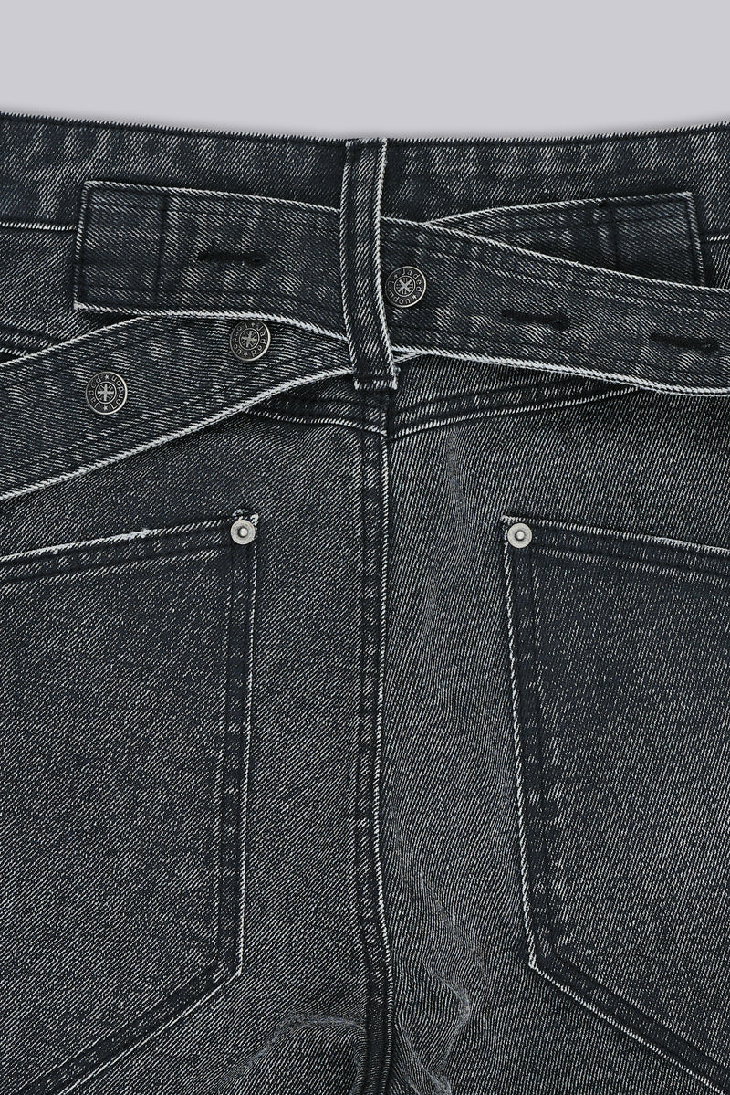 Black Cinch Colossus Jorts | Jaded London | Clothing