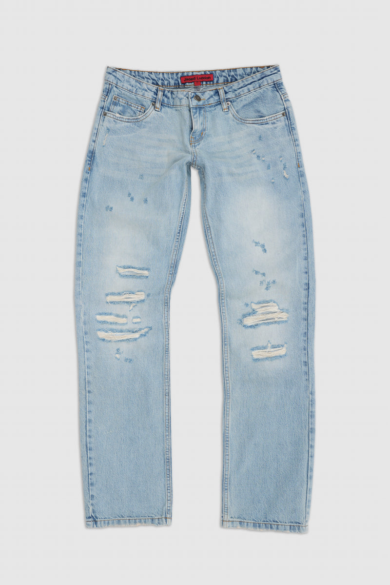 Rider Low Rise Straight Leg Jeans in Light Wash