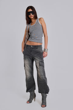 Off Duty Straight Leg Cargos - W25 / Black