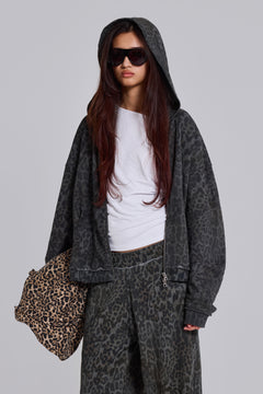 Charcoal Leopard Monster Hoodie - XXS / Grey