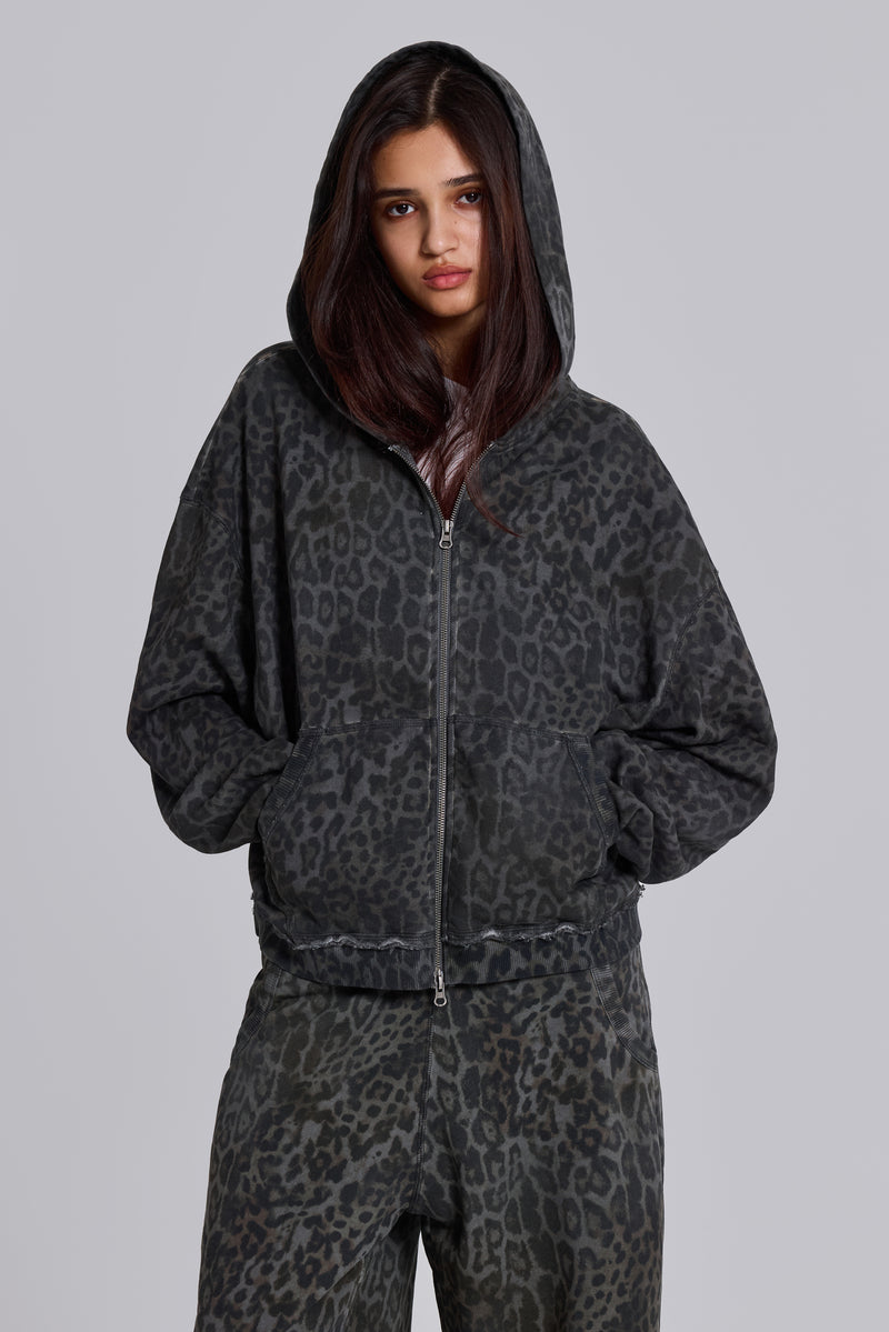 Charcoal Leopard Monster Hoodie | Jaded London | Clothing