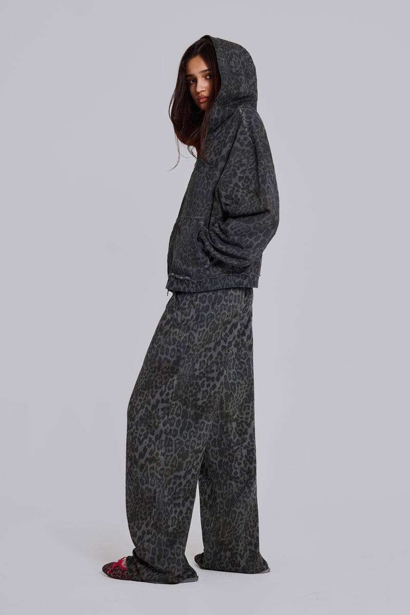 Charcoal Leopard Monster Hoodie