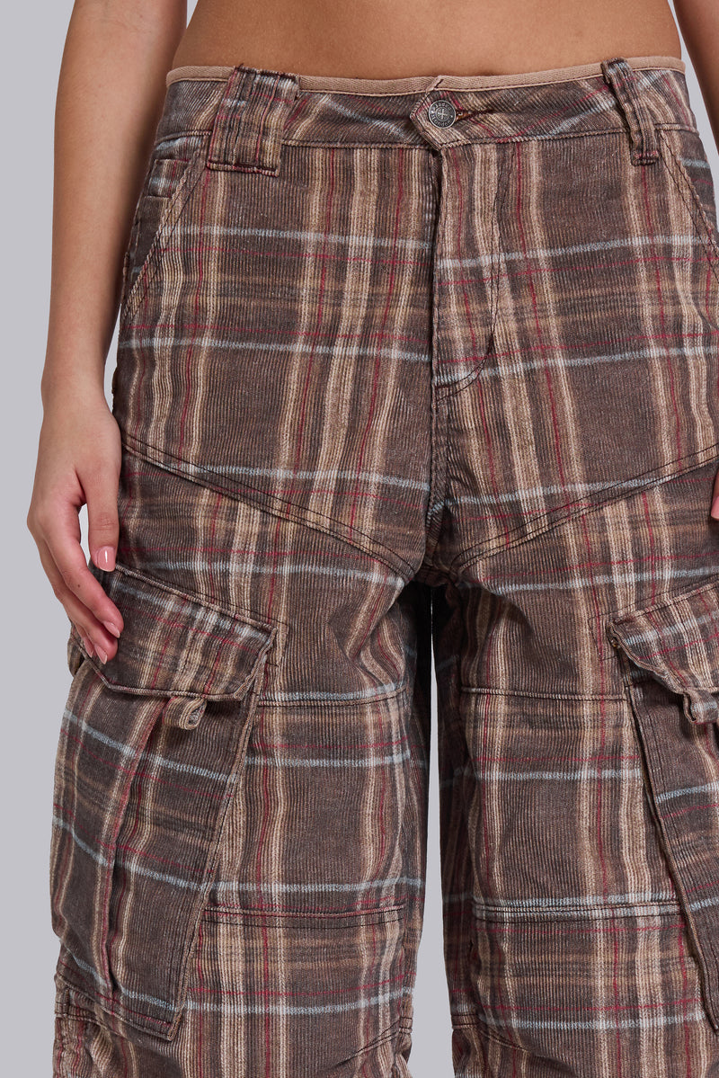 Brown Check Cadet Shorts | Jaded London | Clothing