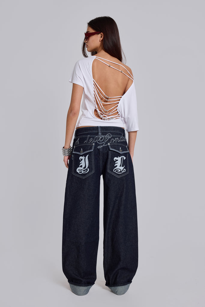 Shop Sonic Embroidered Baggy Jeans | Jaded London | Clothing
