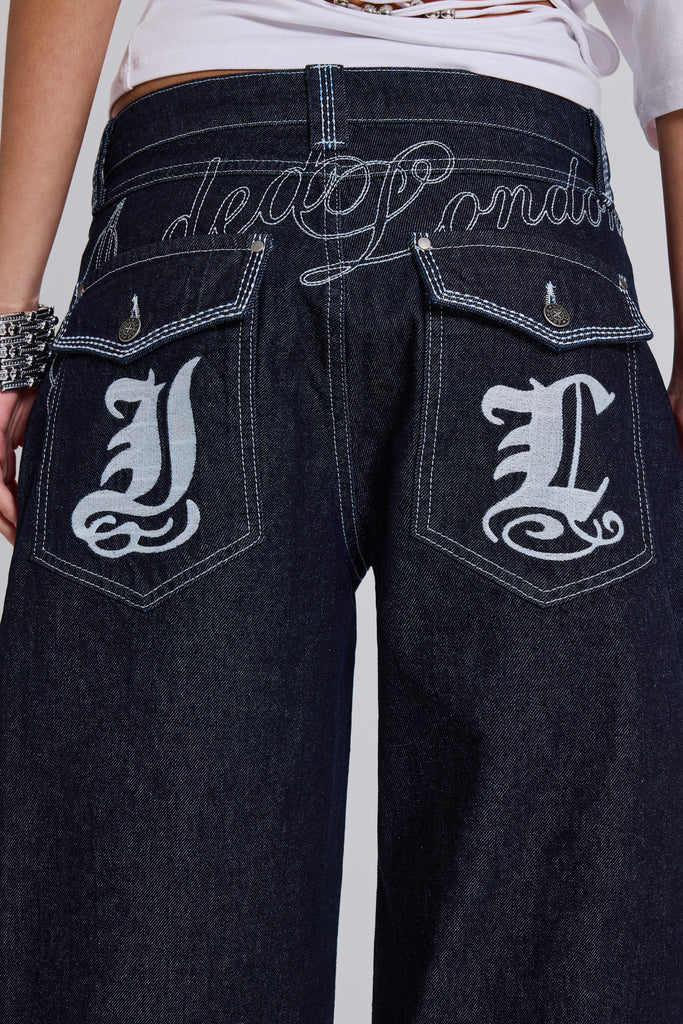 Shop Sonic Embroidered Baggy Jeans | Jaded London | Clothing