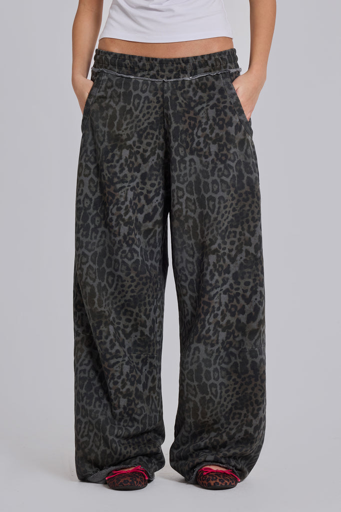 【新品•未開封】davryu leopard BBB JOGGER L size Contrastline Wide Leg Joggers 'Espresso Leopard'