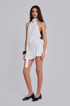 Enya Backless Mini Dress in Polkadot – view 1
